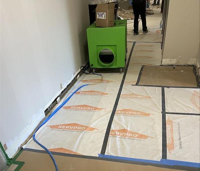 SERVPRO working to dehumidify a water damaged building.