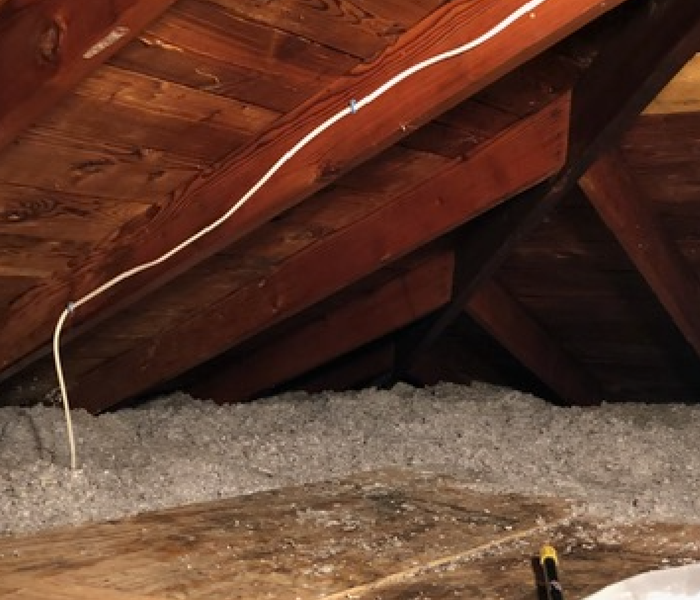 clean wood planks in an attic