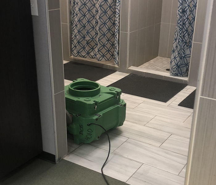 Equipment in a gym shower.